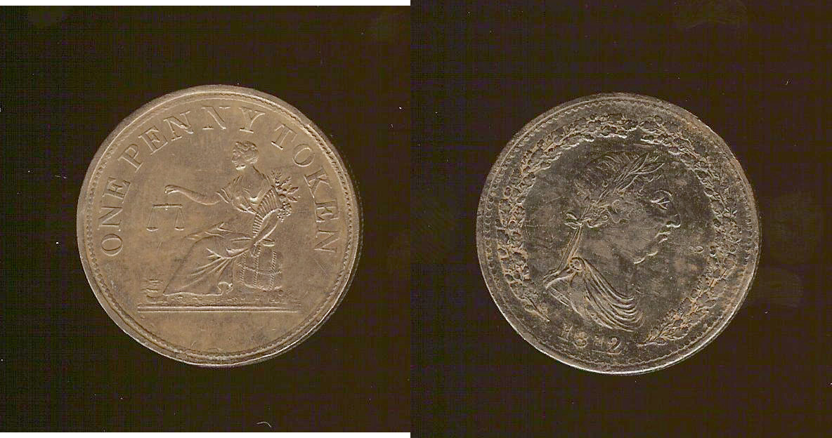 Canada Quebec Penny token 1812 EF+